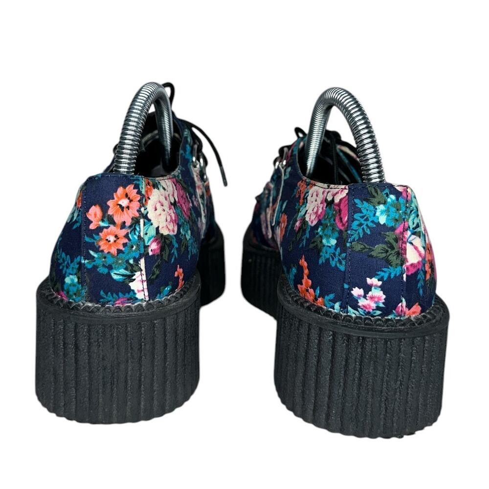Tuk Women's Floral Print Creepers Platform Lace Up Shoes Size 8 - Picture 9 of 12